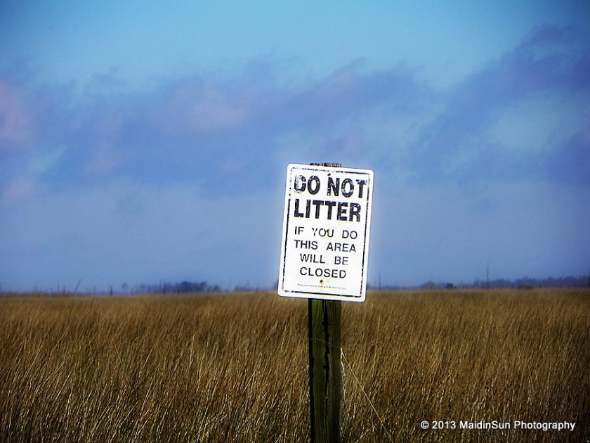 One of many such signs in a Maryland Wildlife Management area.